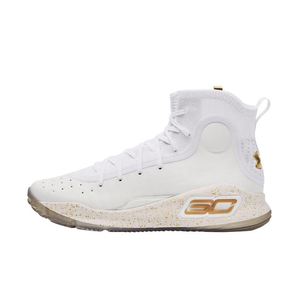 Mens Size 13 Under Armour Curry 4 Retro 'White Gold 2024' Basketball 1298306-111